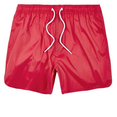 Red plain swim shorts